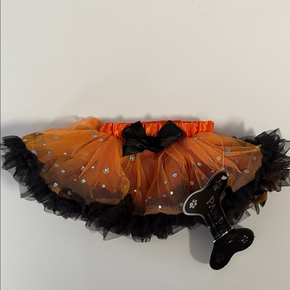 Orange and Black Tutu Costume for Dogs Size S